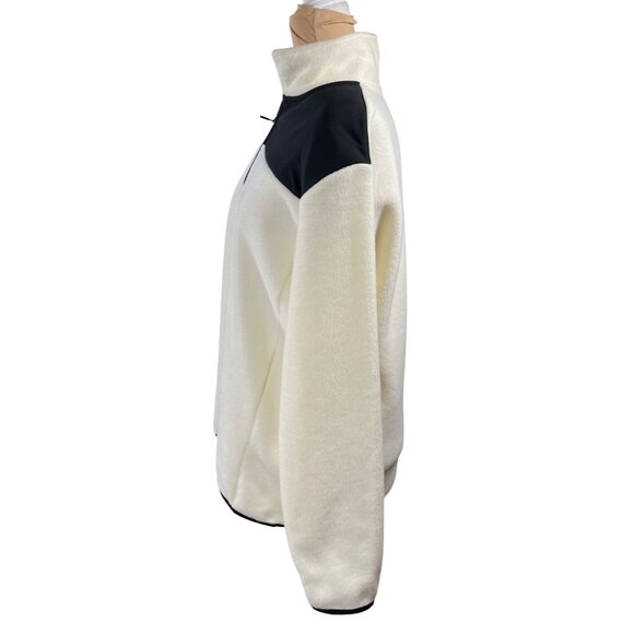 Zyia Active Polar Fleece 1/4 Zip Sweatshirt Cream Black XL Extra Large Women's - Picture 2 of 5